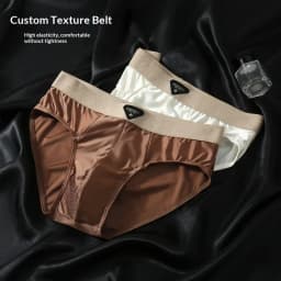 Men's Ice Silk Nylon Briefs 1/3 Pcs Set Soft Breathable Comfortable Underwear with High Elastic Mesh Crotch Shorts