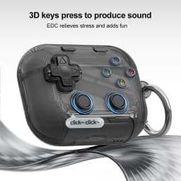 XDcase Transparent Retro Game Console Design Earbuds Case For AirPods Pro 3 / 4 / Pro 2 / 1 with Holder & Stress Relief Button