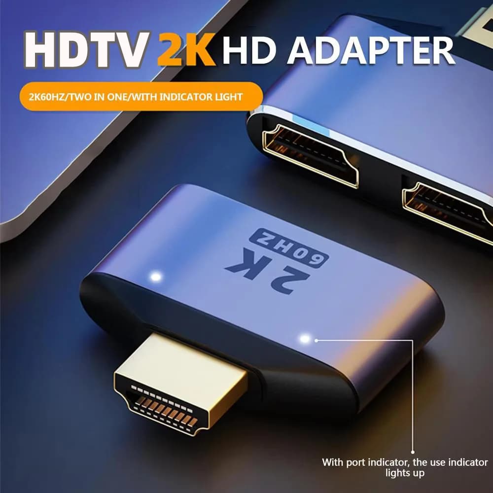 HDMI-Compatible To Dual HDTVAdapter HD 2K Dual Output Splitter Monitor Adapter 1 To2 HDTVMale To Two HDMIFemale Adapter Splitter