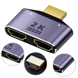HDMI-Compatible To Dual HDTVAdapter HD 2K Dual Output Splitter Monitor Adapter 1 To2 HDTVMale To Two HDMIFemale Adapter Splitter