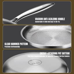 Uncoated Pure Titanium Non Stick Frying Pan 26 28 30cm Fish Scale Hammer Pattern For Steak Kitchen Cookware Household