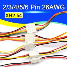 10-100PCS XH2.54 2/3/4/5/6 Pin Pitch 2.54mm Wire Cable Connector XH Plug Male & Female Battery Charging Cable 200MM Length 26AWG