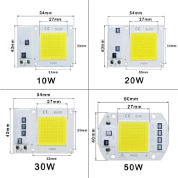COB LED Lamp Chip AC 220V LED Bulb 10W 20W 30W 50W IP65 High Power Smart IC DIY Flood Light Bulb Spotlight Outdoor Chip Lamp