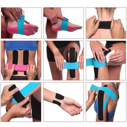 WOSWEIR-5 Size Kinesiology Tape Athletic Recovery Self Adherent Wrap Taping Medical Muscle Pain Relief Knee Pads Protector