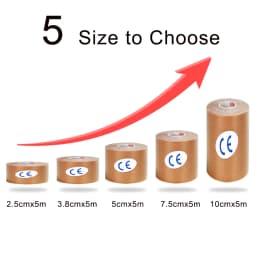 WOSWEIR-5 Size Kinesiology Tape Athletic Recovery Self Adherent Wrap Taping Medical Muscle Pain Relief Knee Pads Protector