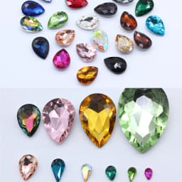 High Quality 6-40MM 24-Color Crystal Water Drop Teardrop Rhinestone For Garment Craft Charm Jewelry 3D Nail Arts Diy Decorations