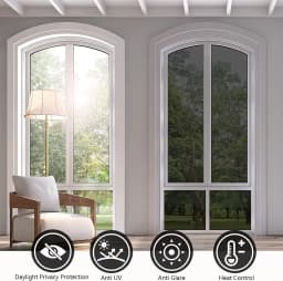 Window Film Privacy Vinyl Glass Window One Way Daytime Privacy Static Cling Blocking Anti UV Reflective Adhesive Vinyl for Car
