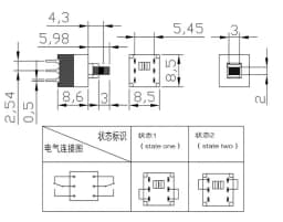 10PCS Mini Push button switch 6Pin Push Tactile Power Micro Switch Self lock On/Off button Latching switch 8.5X8.5mm 8.5*8.5mm