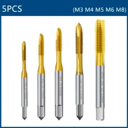 HSS Titanium Coating Screw Tap Drill Bit M2 M2.5 M3 M3.5 M4 M5 M6 M8 M10 M12 Metric Straight Flute Thread Tap Hand Tools