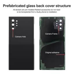 For Samsung Note 10 Plus N970F N975F Battery Back Cover Rear Glass Case Housing Adhesive Camera Lens Replacement for Note 10
