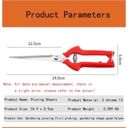 Straight Head Pruning Shears Non-slip HandleStainless Steel Outils Manuels Household Bonsai Garden Scissors Pruing Shear 1Pcs