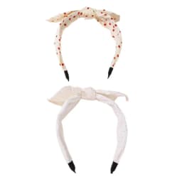 2pcs/set Everyday Sweet Bunny Ear Headband – Minimalist Bow Design with Polka Dot Fabric for Effortless, Cute Style.