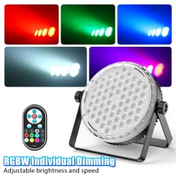 Leleght 2Pcs 200W RGBW 4-in-1 LED DJ Par Light DMX512 & Sound Activated Uplighting for DJ Disco Club Wedding Party Church Stage