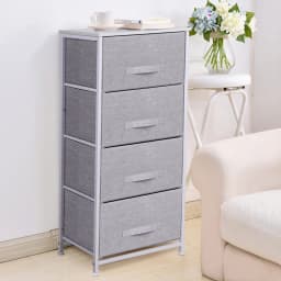 Chest of Drawers, Fabric Drawers Storage Unit with Wooden Top and Metal Frame, Cloth Storage Organizer for Bedroom Living Room