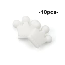 LOFCA Silicone Crown Beads 10pcs Bow Tie Beads BPA Free Food Grade Silicone Beads Necklace Keychain Jewelry Accessories
