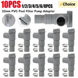 1-10set PVC Pool Filter Pump Adapter for 32mm Pipe Hoses Connector Part Pool On/Off Plunger Valve Leak Proof Replacement Outdoor