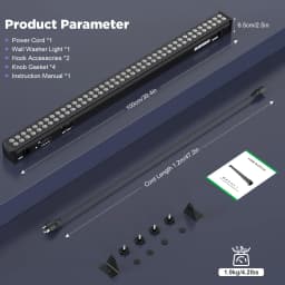 Leleght 120W RGB 80PCS LEDs Wall Washer Light Stage Effect Lighting Sound Control DMX 2/3/4/6/7/12/24CH For Concert Party KTV