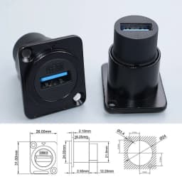 1Piece Type-C /USB 2.0 3.0 /RJ45 CAT6 /HDMI-Jack Socket Round/D Type Module Through Network Panel Mounting Electronic Connector