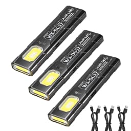  1-3PCSMini EDC Flashlight With COB Tail Magnet USB Rechargeable Emergency Lantern Hat Clip Light For Camping Running Working