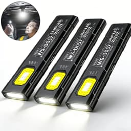  1-3PCSMini EDC Flashlight With COB Tail Magnet USB Rechargeable Emergency Lantern Hat Clip Light For Camping Running Working