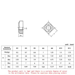DIN557 Square Nuts 304 Stainless Steel M3 M4 M5 M6 M8 M10 M12 Four‑Sided Nuts for Industry Fastening