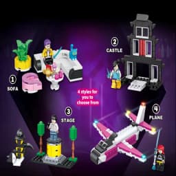 MOC K-Style Fantasy Squad Building Blocks, Creative DIY Action Figure Model Kit with Display Base, Desktop Decor for Collectors