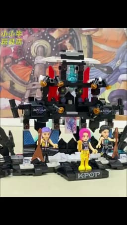 MOC K-Style Fantasy Squad Building Blocks, Creative DIY Action Figure Model Kit with Display Base, Desktop Decor for Collectors