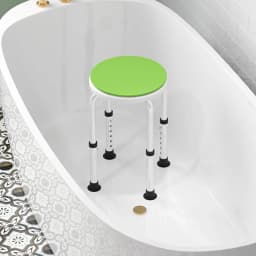 HOMCOM 360 Degree Swivel Shower Stool w/ Non-Slip Feet for Disabled Green