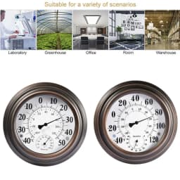 20CM Indoor Outdoor Thermometer Hygrometer Antique Painted Iron Shell Temperature And Humidity Measuring Instrument US/EU Dial