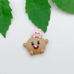 BT21 colorful cartoon resin transparent dog and koala bunny bag keychain DIY handmade accessories