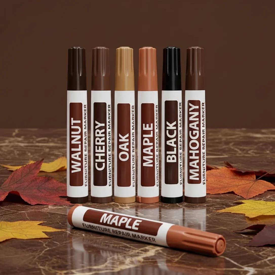 6Pcs Premium Furniture Touch Up Markers, Wood Scratch Repair Pens, For Furniture Restoration, Wooden Floor, Table, Bed Post, Sta