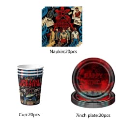 Horror Movie Birthday Decoration Stranger Season 5 Tableware Cups Plates Balloons Baby Shower Kids Birthday Party Supplies