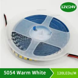 DC 12V 24V 5054 LED Strip Light 5m 120LEDs/M Waterproof Warm White 600 Led Stripe Flexible LED Ribbon Tape More Bright 5050 5630