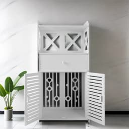 Bathroom Storage Cabinet 3 Tier Cabinet Organizer with Door Bathroom Furniture Free-standing Bathroom Storage Unit