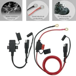 Motorcycle USB Charger Waterproof SAE To USB Cable Adapter Phone GPS Tablets 12V
