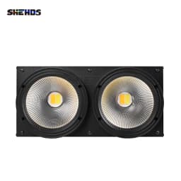 SHEHDS LED 2 Eyes 200W DMX Cool+Warm White COB High Power Blinder Stage Lamp for Theater Concert Decorative Effect Light