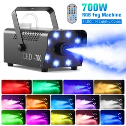 U'King 700W Smoke Machine RGB 3in1 8 LED Stage Colorful Spray Fog Machine Stage Light Wedding Banquet Disco DJ Show Christmas
