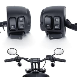 Motorcycle Black Chrome 1" 25mm Handlebar Turn Signal Control Switch For Harley XL883 Sportster Dyna V-ROD Softail