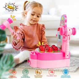 VATOS Whack Game Mole Mini Electronic Game 2 Hammers Pounding Toddler Toys for 3 4 5 6 7 8 Years Old Boys Girls Interactive Toy