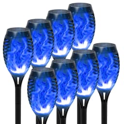 Green Solar Flame Light Outdoor with Flickering Flame Waterproof Lawn Ground Inserted Landscape for Garden Decorations Yard Pati