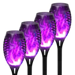 Green Solar Flame Light Outdoor with Flickering Flame Waterproof Lawn Ground Inserted Landscape for Garden Decorations Yard Pati