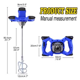2600W Electric Concrete Mixer Industrial Mixer M14 Agitator 6 Variable Speeds Agitator Machine for Mixing Paint, Cement, Etc.