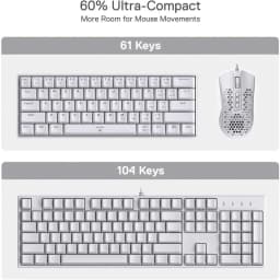 Redragon K630 Dragonborn Hot Swappable 60% Wired Vibrant RGB LED USB Gaming 61 Keys Compact Mechanical Keyboard Pro Software Cus