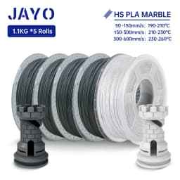 JAYO PLA Filament 5Rolls PLA Marble 3D Printer Filament 1.75MM For FDM 3D Printer High Speed Marble Texture 3D Printing Material