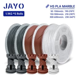 JAYO PLA Filament 5Rolls PLA Marble 3D Printer Filament 1.75MM For FDM 3D Printer High Speed Marble Texture 3D Printing Material