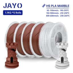 JAYO PLA Filament 5Rolls PLA Marble 3D Printer Filament 1.75MM For FDM 3D Printer High Speed Marble Texture 3D Printing Material