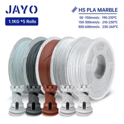 JAYO PLA Filament 5Rolls PLA Marble 3D Printer Filament 1.75MM For FDM 3D Printer High Speed Marble Texture 3D Printing Material