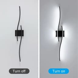 LED Interior Wall Sconce,White Light 6500K Black LED Wall Lamp,Indoor LED Wall Light for Bedroom,Study,Hallway, Stairs