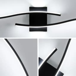 LED Interior Wall Sconce,White Light 6500K Black LED Wall Lamp,Indoor LED Wall Light for Bedroom,Study,Hallway, Stairs