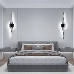 LED Interior Wall Sconce,White Light 6500K Black LED Wall Lamp,Indoor LED Wall Light for Bedroom,Study,Hallway, Stairs